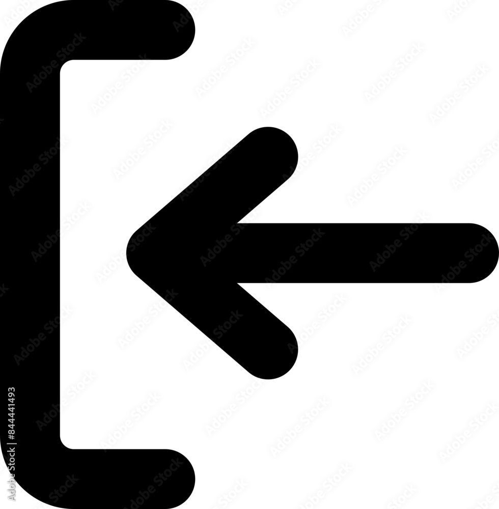 Black Enter Icon with Left Arrow Black Enter Icon with Left Arrow