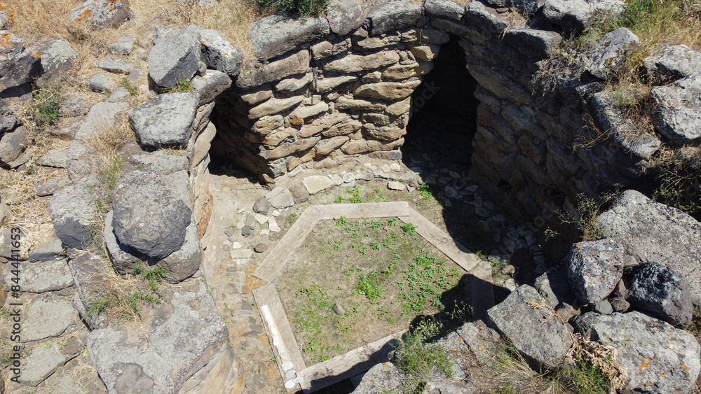 Obraz premium nuraghe and nuragic complex of sa domu beccia in uras in central Sardinia