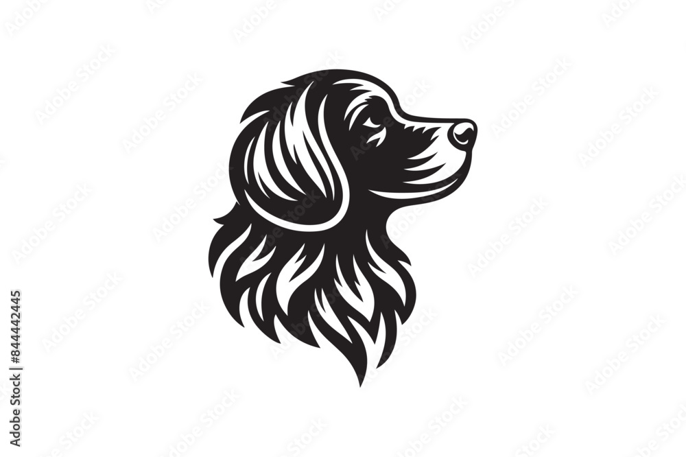 Obraz premium Dog head silhouette vector art illustration 