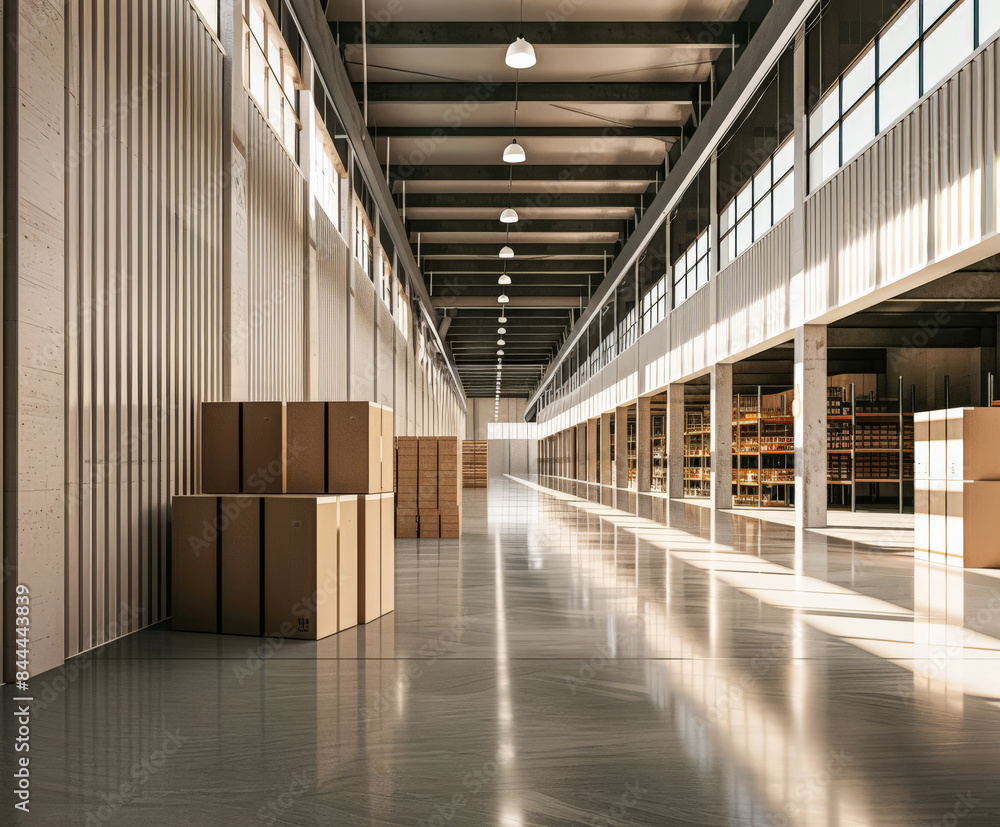 Industrial empty warehouse space with copyspace for text. Industrial empty warehouse space with copyspace for text.