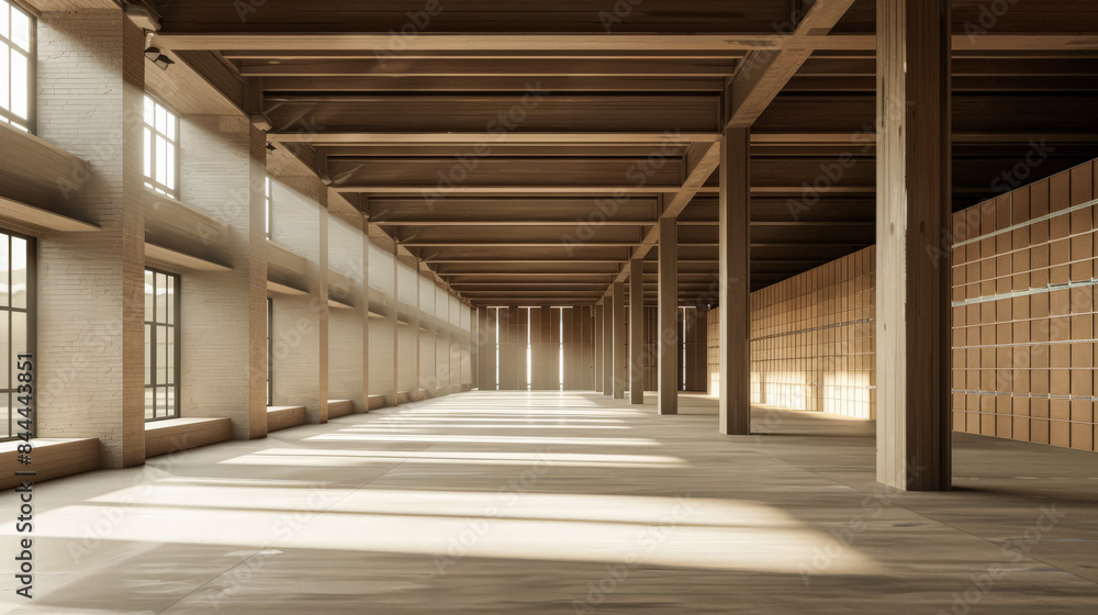 Industrial empty warehouse space with copyspace for text. Industrial empty warehouse space with copyspace for text.
