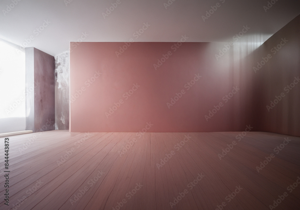 Fototapeta premium Pastel pink walls create calmness.