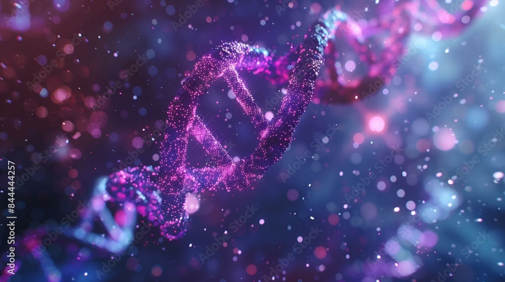 Dna double helix on blue violet glowing background, genetics cell genetic molecule Dna double helix on blue violet glowing background, genetics cell genetic molecule
