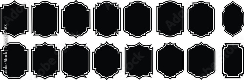 ramadan kareem set stylish frame, promotions and advertising baner, islamic frame vector illustration in arabic style. graphic style with abstract shapes templates for social media.eps10
