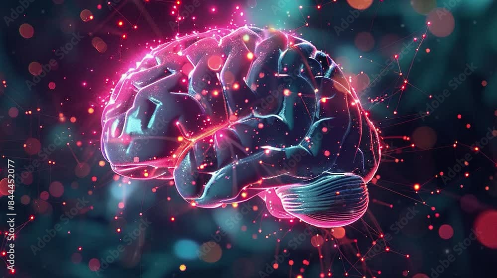 Stunning animation of a human brain, showcasing its intricate neural ...