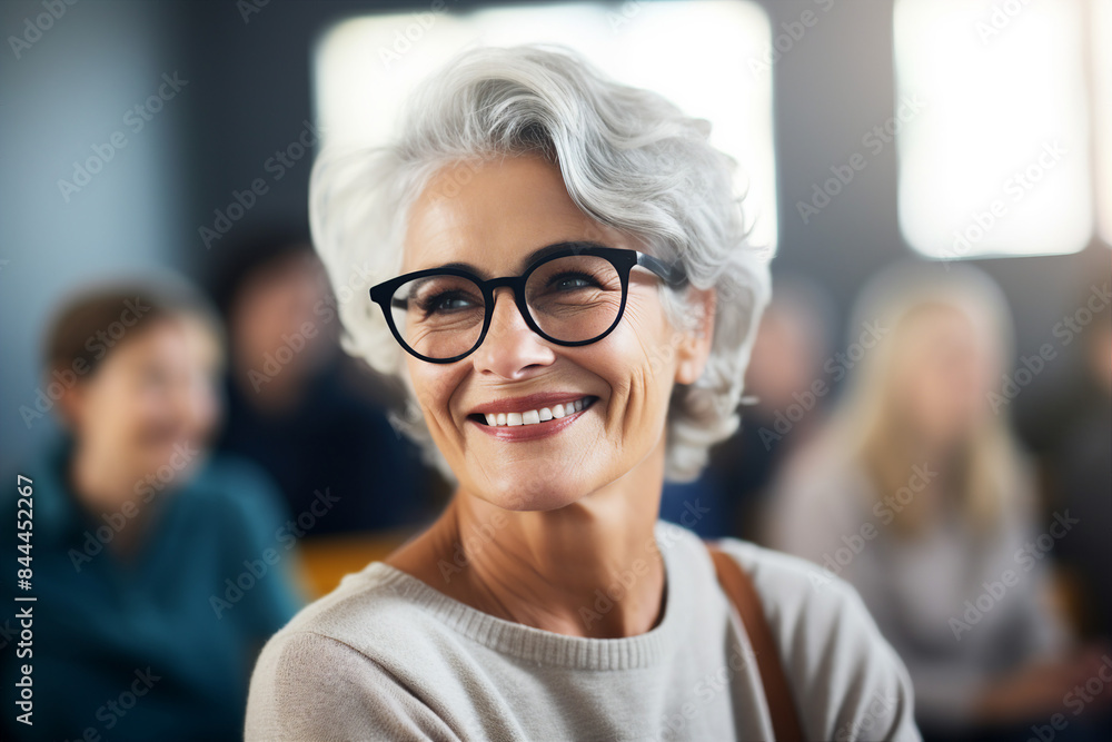 Portrait of a mature woman training class lesson pass a new degree generative ai Portrait of a mature woman training class lesson pass a new degree generative ai