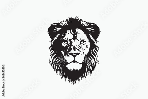 Lion face silhouette vector illustration