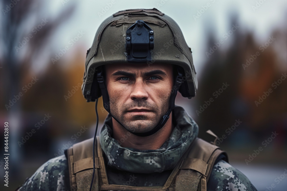 Generative ai photo of soldiers in combat gear against the background of military equipment Generative ai photo of soldiers in combat gear against the background of military equipment