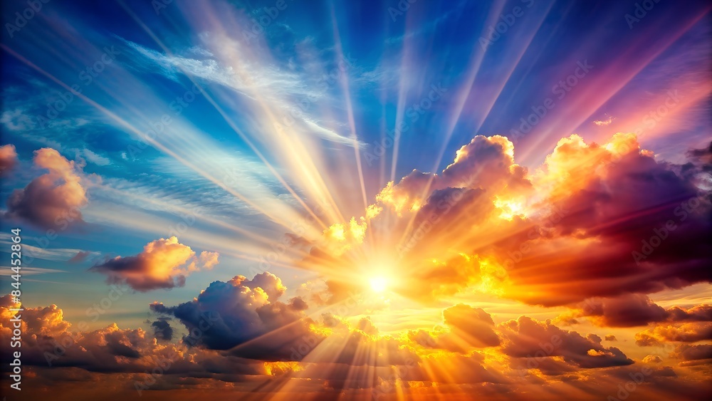 Bright Summer Sky with Clouds and Sun Reflection. Perfect for: summer-themed designs, outdoor promotions, nature photography, social media posts, website headers, promotional banners. Bright Summer Sky with Clouds and Sun Reflection. Perfect for: summer-themed designs, outdoor promotions, nature photography, social media posts, website headers, promotional banners.