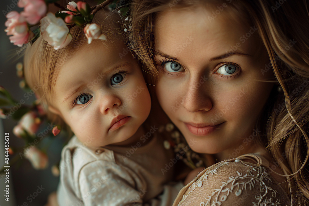 Happy mother's day celebration conceptual picture with mother and her child made by Generative AI technology Happy mother's day celebration conceptual picture with mother and her child made by Generative AI technology