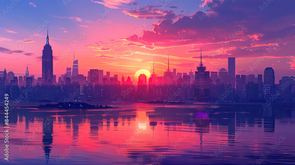 Obraz premium Gorgeous A beautiful cityscape with stunning clouds