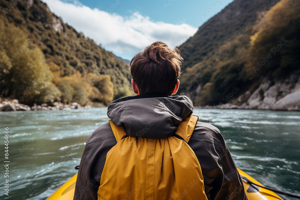 Dangerous extreme hobby people sailing kayaking down river active sportive lifestyle Generative AI picture Dangerous extreme hobby people sailing kayaking down river active sportive lifestyle Generative AI picture