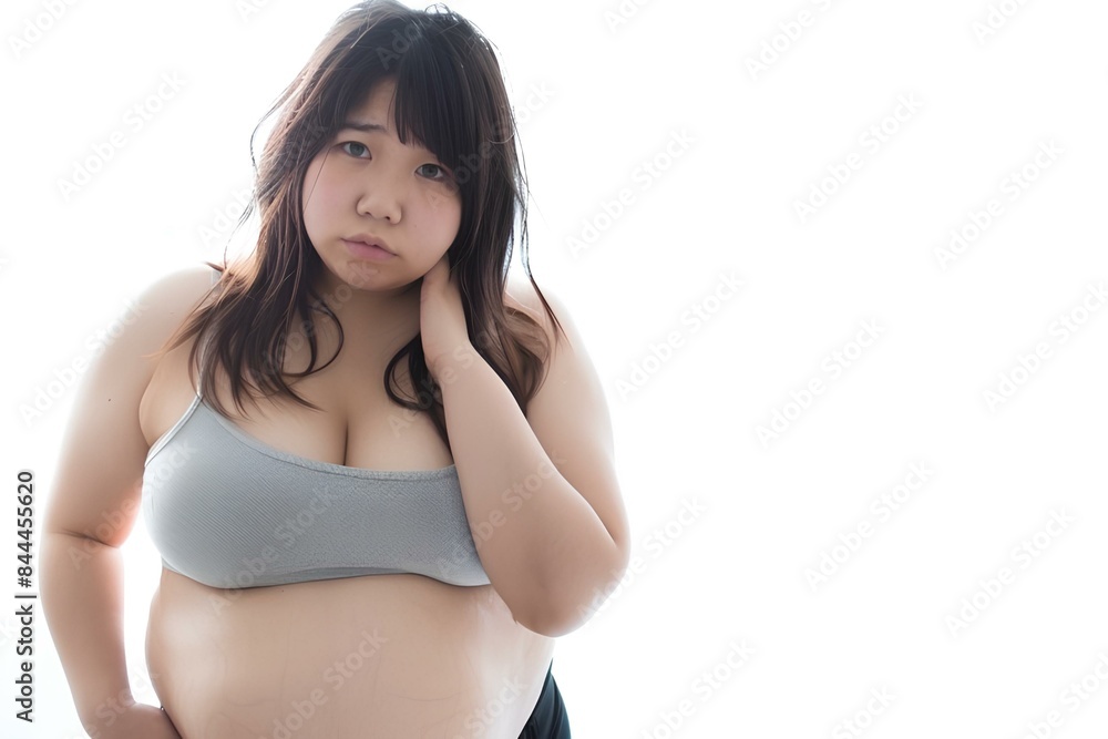 痩せたいのにダイエットに失敗してまた太ったことに悩む肥満女性
痩せたいのにダイエットに失敗してまた太ったことに悩む肥満女性