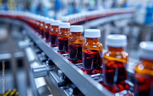 Wallpaper Mural Bottling and packaging of sterile medical products. Pharmaceutical industry product line Torontodigital.ca