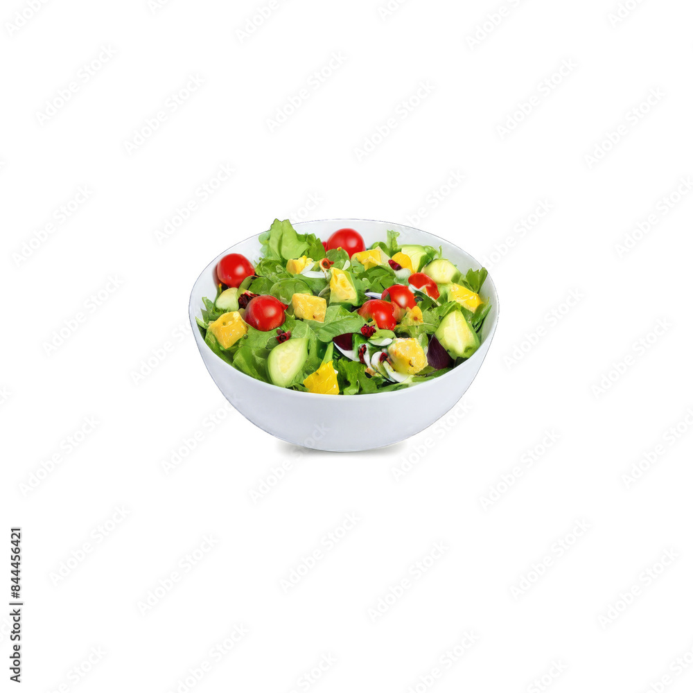 Plate of summer salad isolated illustration. Plate of summer salad isolated illustration.