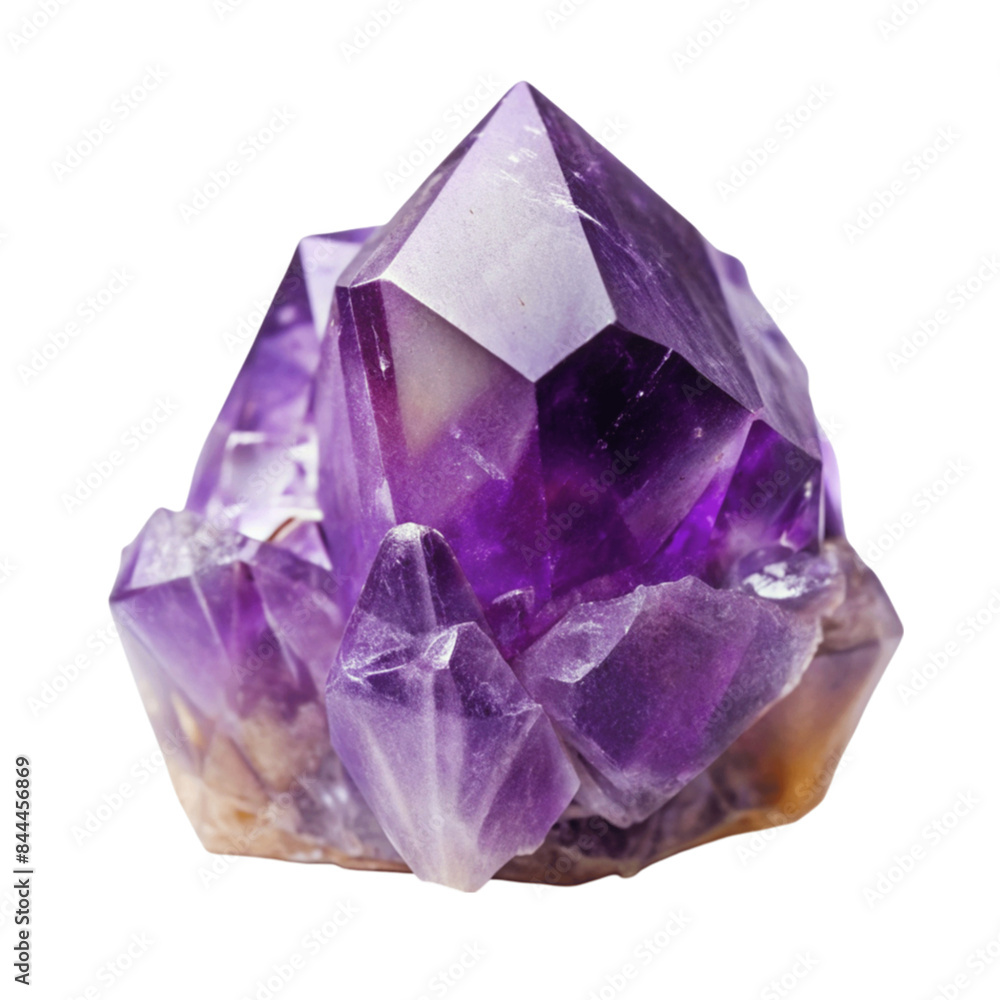 A purple amethyst crystal isolated on transparent background. A purple amethyst crystal isolated on transparent background.