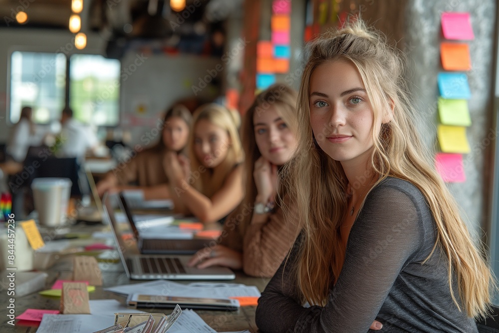 A team of young content creators working together in a modern office, emphasizing creativity, collaboration, and productivity. A team of young content creators working together in a modern office, emphasizing creativity, collaboration, and productivity.