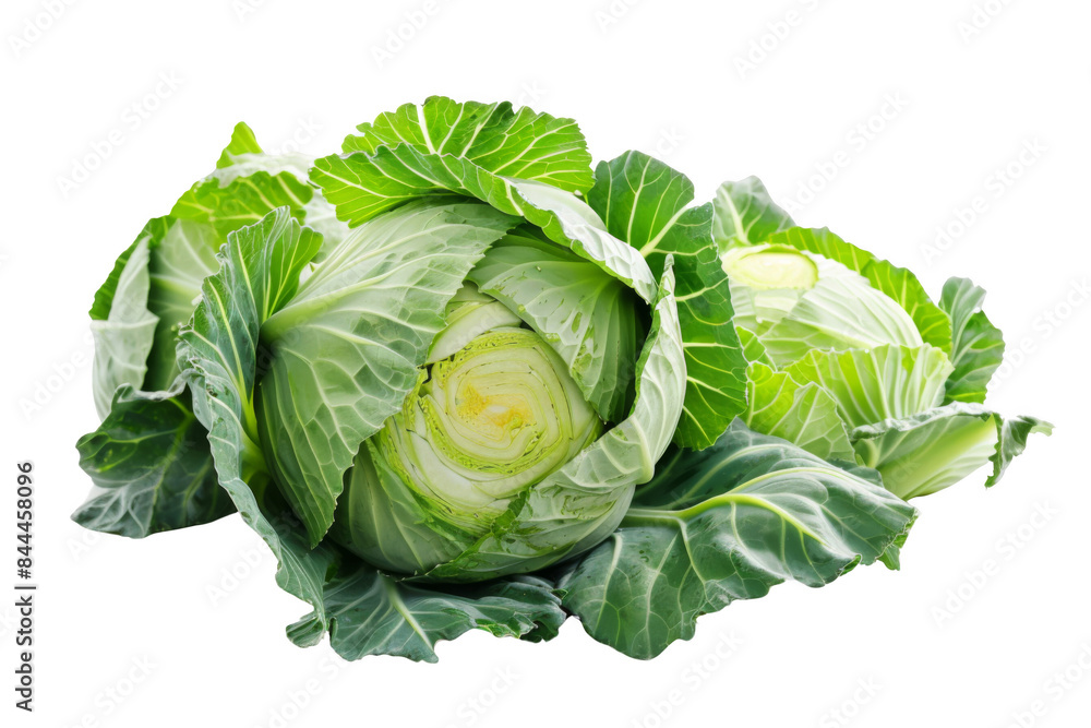 Three heads of cabbage are piled on top of each other Three heads of cabbage are piled on top of each other