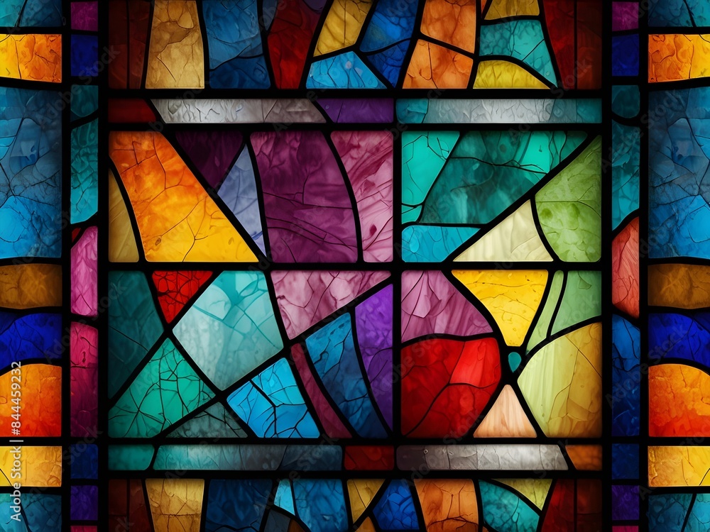 Abstract Stained Glass Background, generative AI Abstract Stained Glass Background, generative AI
