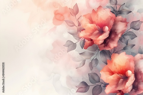 Elegant Floral Watercolor with Refined Minimalist Layout and Classic Aesthetic