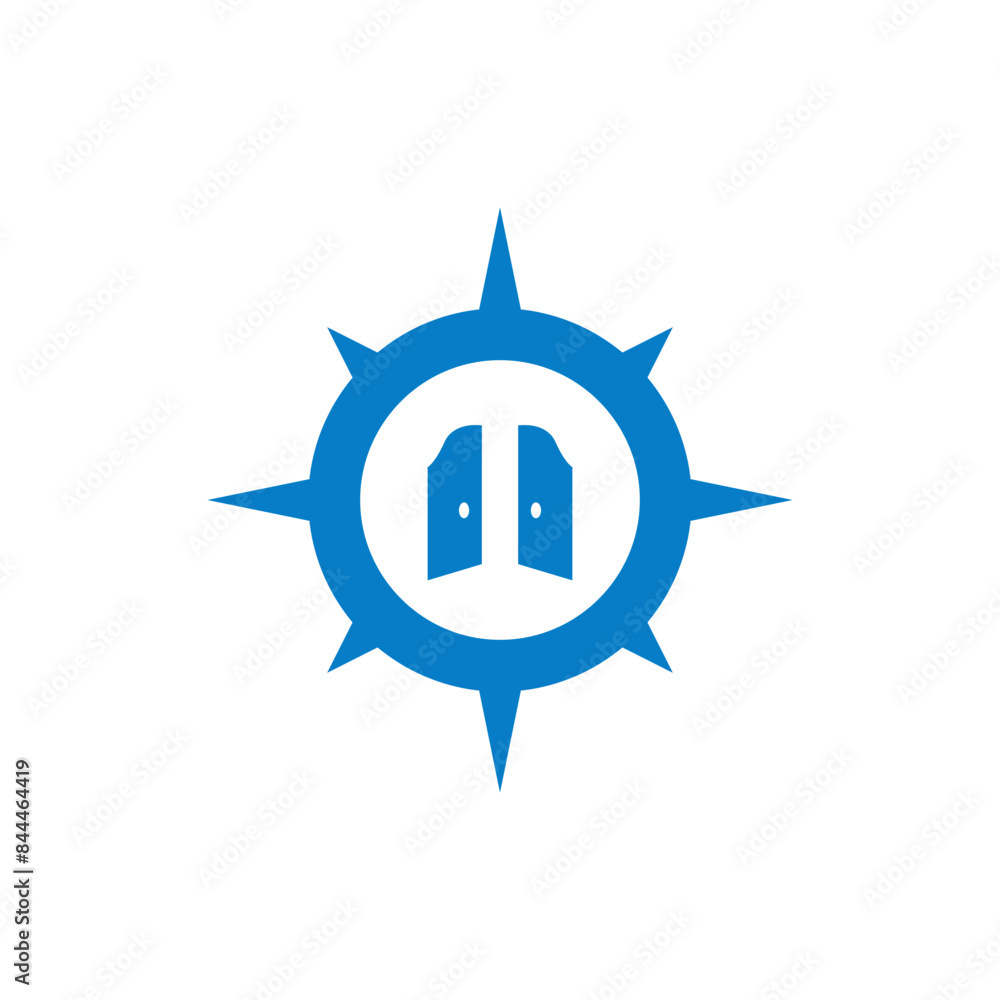 sun and compass blue logo design vector sun and compass blue logo design vector
