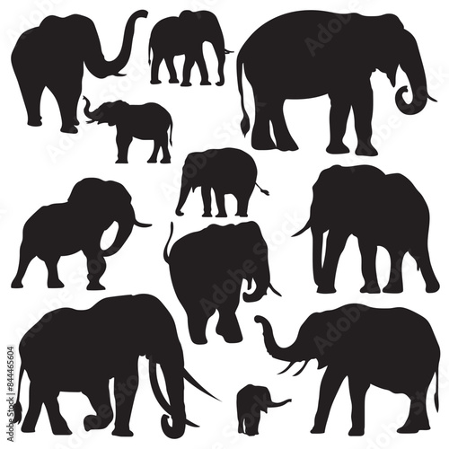 Elephant silhouette stock vector illustration