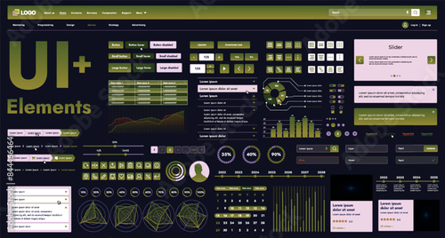 These graphic components provide a comprehensive approach to the development of interfaces that meet modern requirements for functionality and aesthetics in Internet resources.