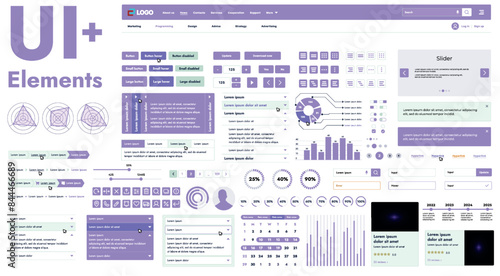 These graphic components provide a comprehensive approach to the development of interfaces that meet modern requirements for functionality and aesthetics in Internet resources.