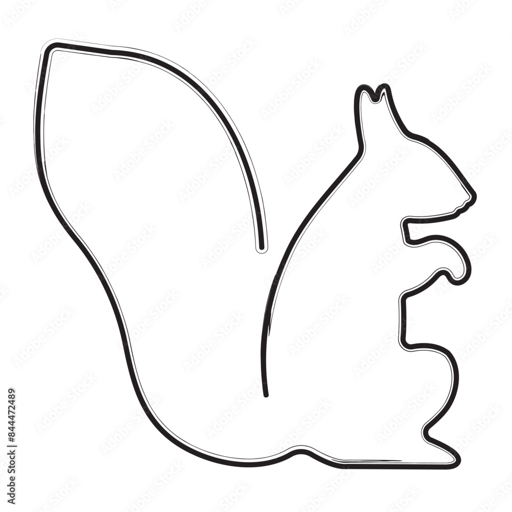 squirrel brush strokes on a white background. Vector illustration. squirrel brush strokes on a white background. Vector illustration.