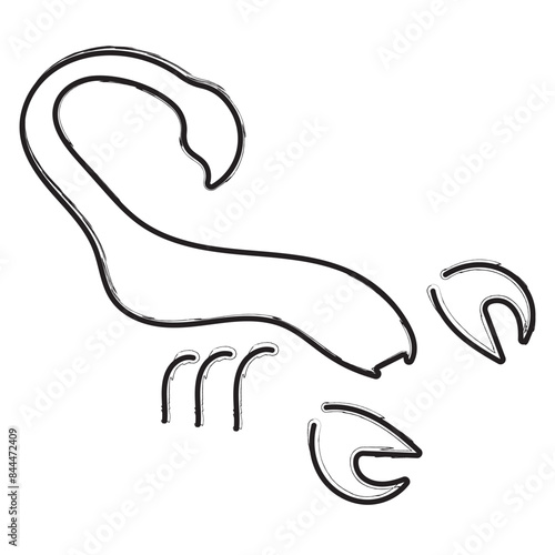 scorpion brush strokes on a white background. Vector illustration.