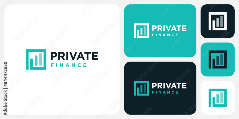 Vector logo design for the initials P in the form of a rectangular growth graph in a modern, simple, clean and abstract style. Vector logo design for the initials P in the form of a rectangular growth graph in a modern, simple, clean and abstract style.