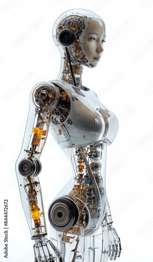 Android girl with transparent skin Android girl with transparent skin
