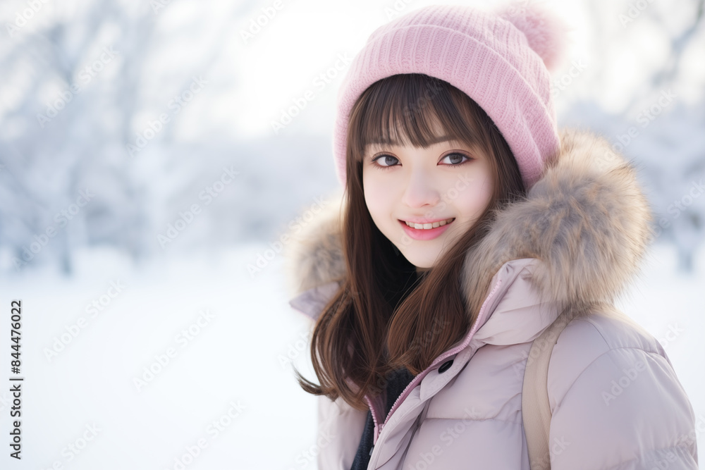 Teen pretty Japanese girl in winter clothes Teen pretty Japanese girl in winter clothes