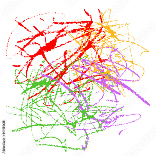 Crayon Doodle Abstract Kids Drawing Fun Colorful Illustration Art Vector