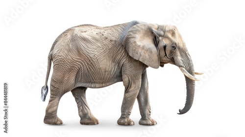 African Elephant on white background  