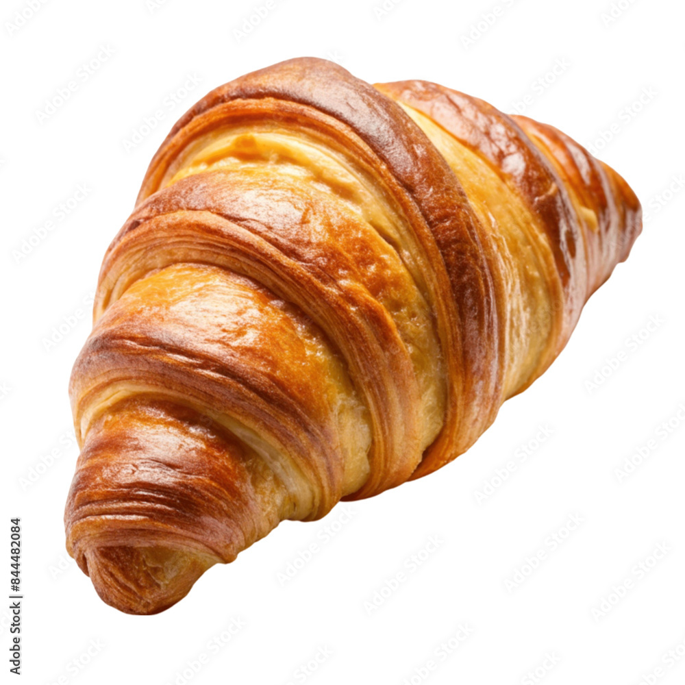 Fototapeta premium French croissant isolated on transparent background.