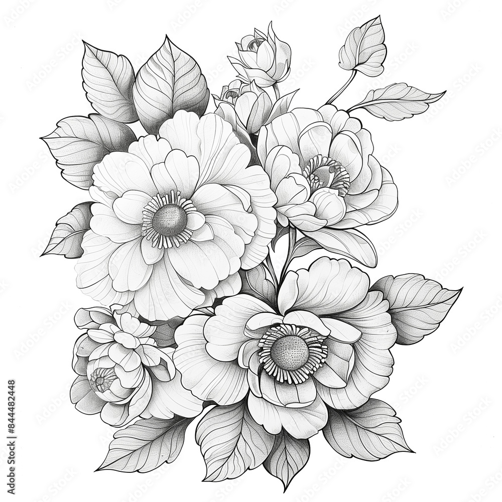 hand drawn flower peony hand drawn flower peony