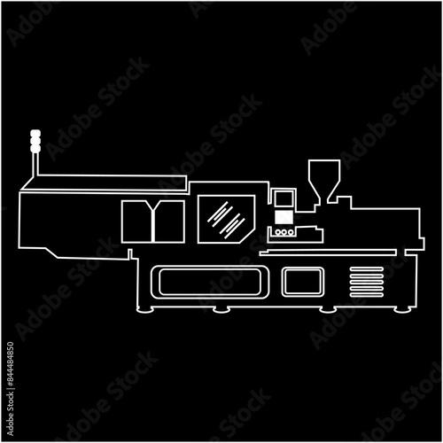 plastic injection molding machine icon vector illustration symbol design