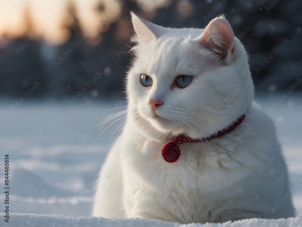 Fototapeta premium cat in snow