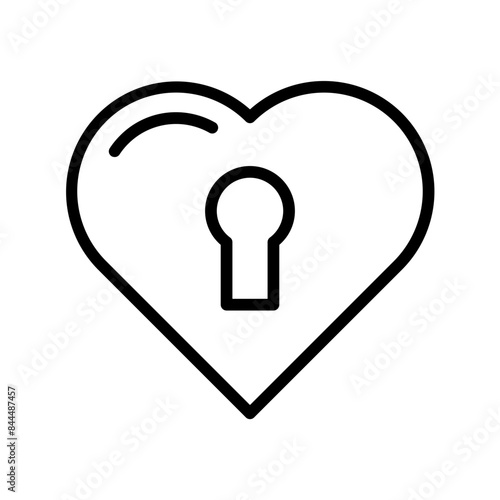 heart lock icon  out