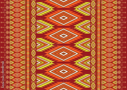 Geometric ethnic oriental seamless pattern traditional Design for background pattern, decoration, art, carpet, ornament, design, texture, traditional, old, antique, oriental, vintage, rug, frame, cult