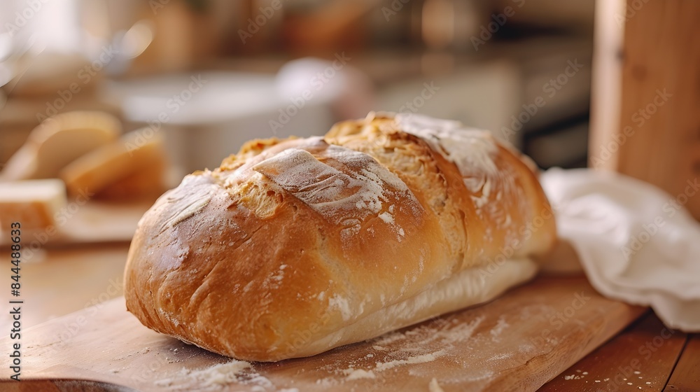 Homemade Bread in a Cozy Asian Kitchen,Inviting Warm Atmosphere of Happy Hour Homemade Bread in a Cozy Asian Kitchen,Inviting Warm Atmosphere of Happy Hour