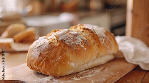 Homemade Bread in a Cozy Asian Kitchen,Inviting Warm Atmosphere of Happy Hour