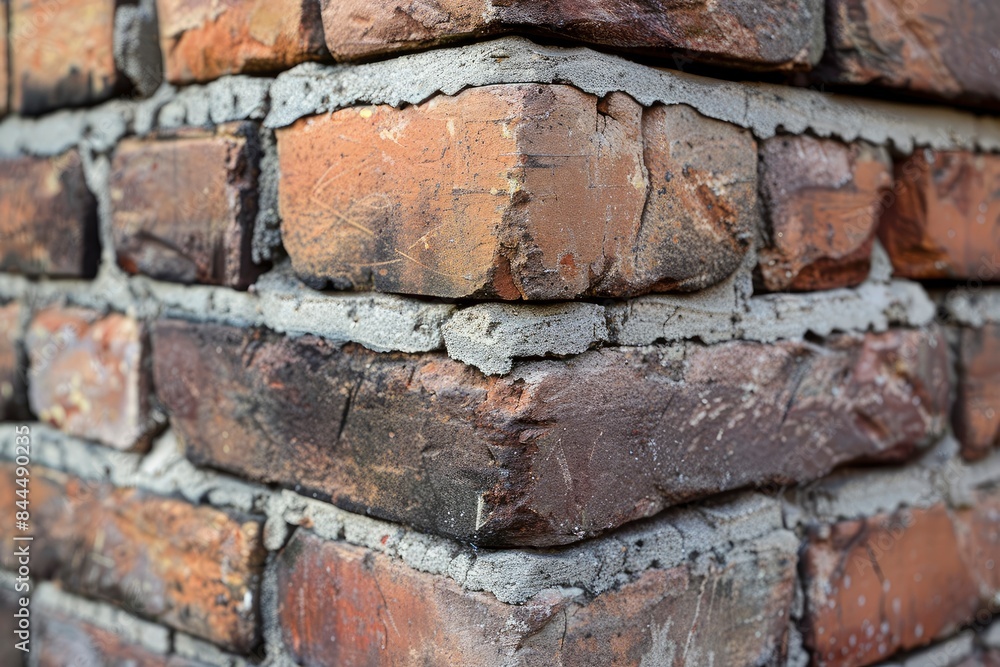 The corner of a brick wall texture or background - generative ai The corner of a brick wall texture or background - generative ai