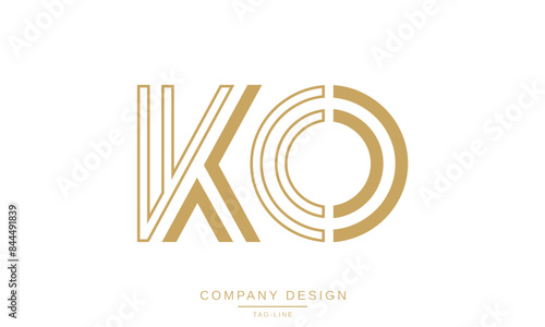 KO, OK Abstract Letters Logo Monogram design Font Vector Initials
