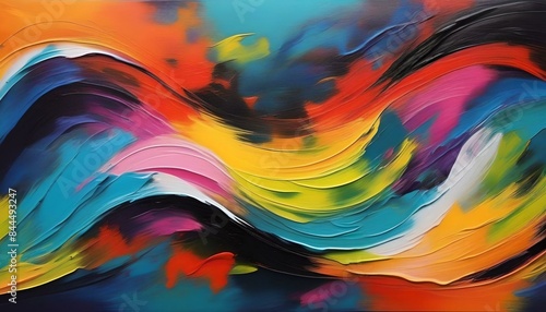 colorful abstract painting,art,カラフルな油絵 アート photo