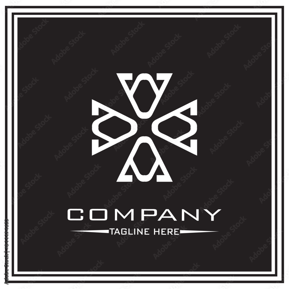 abstract logo design, black and white geometric technology icon abstract logo design, black and white geometric technology icon
