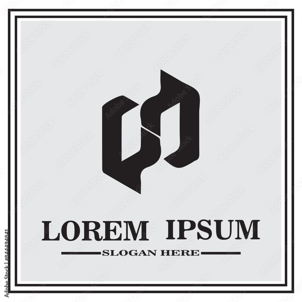 abstract logo design, black and white geometric technology icon abstract logo design, black and white geometric technology icon