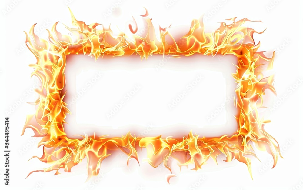 Incandescent Flaming Frame: A Vivid Isolated Fire Circle on Transparent Background Incandescent Flaming Frame: A Vivid Isolated Fire Circle on Transparent Background