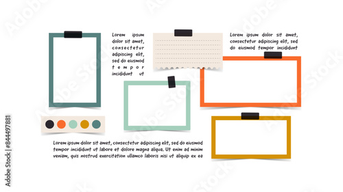 Vector photo collage template moodboard pictures grids vector illustration	